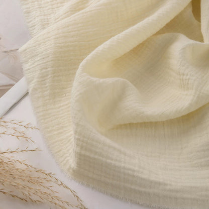 Double Crinkle Gauze Cotton, Solid Cloth for Bibs & Blankets - Beige