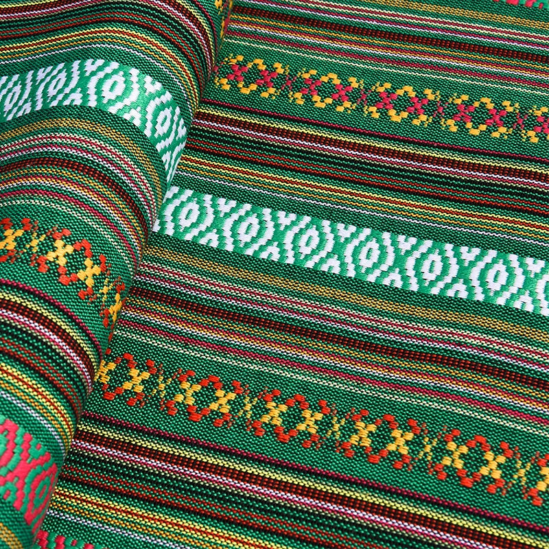 Ethnic Cotton Linen Tablecloth Fabric, Vintage Woven for Home Decor - 25#