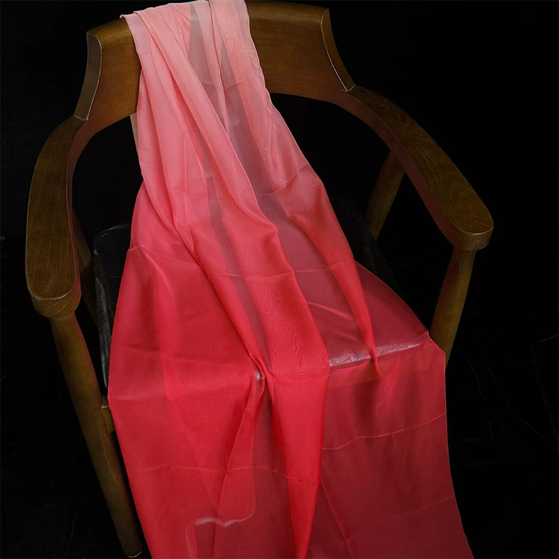Ombre Chiffon Gradient Print Fabric, Sheer Polyester for Hanfu & Decor - 10