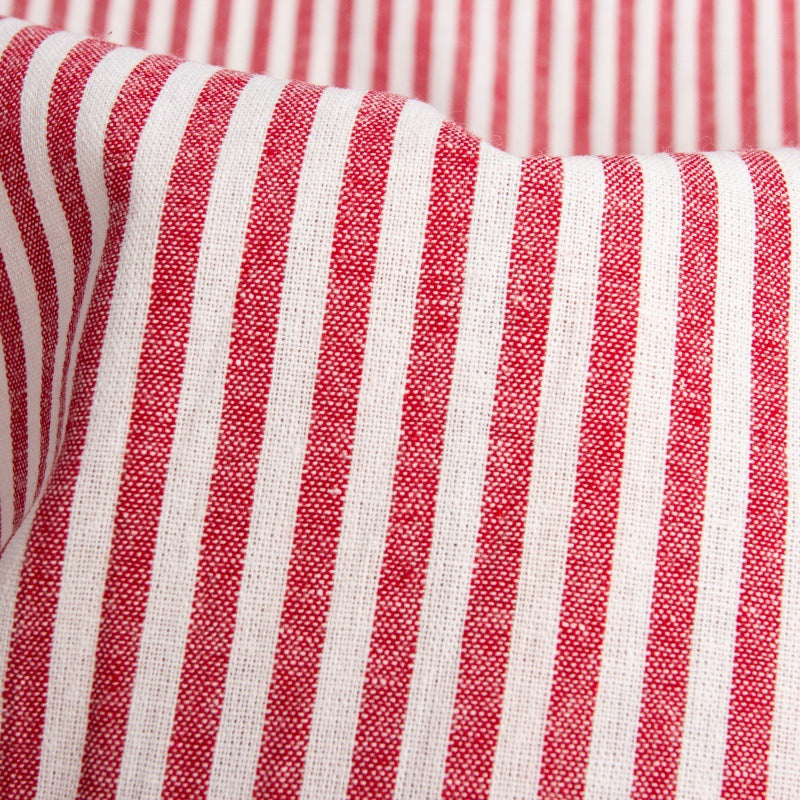 Washed Stripe Woven Cotton Fabric, Fine Stripes for Shirts & Crafts