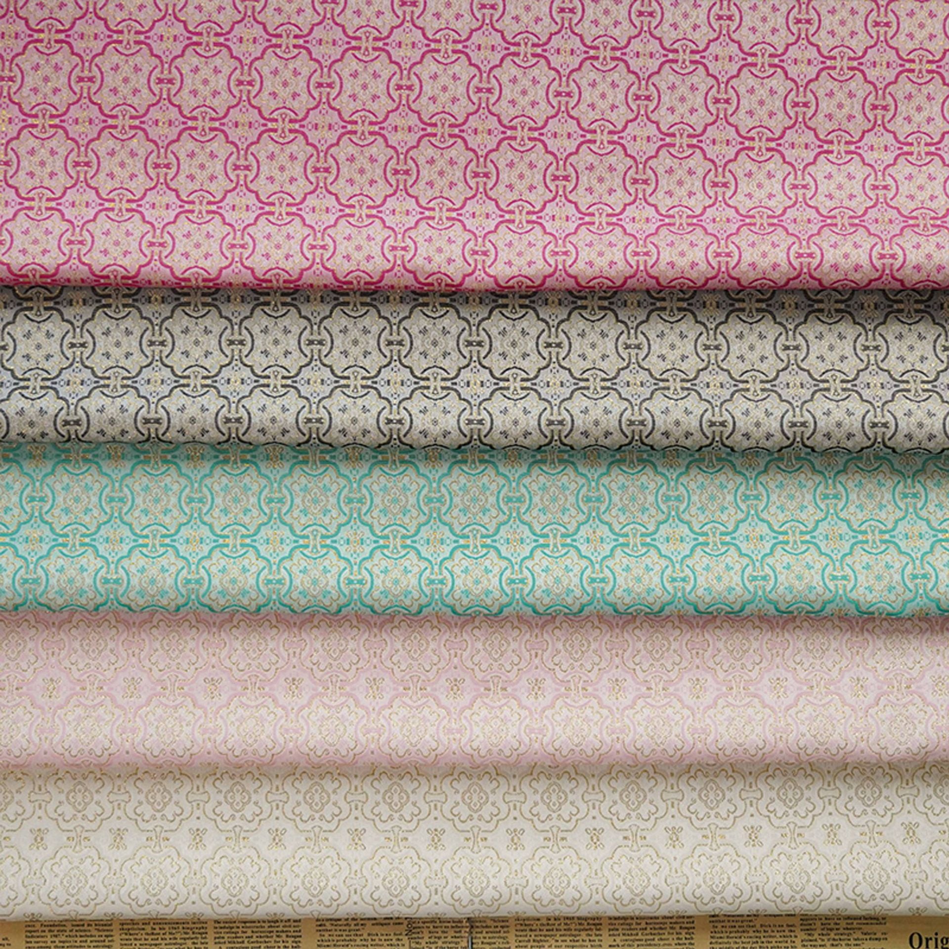 Metallic Jacquard Fabric - Traditional Pattern Apparel & Decor by the Yard