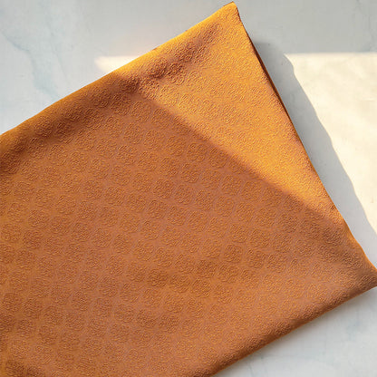 Rayon Jacquard Fabric, Persimmon Calyx Motif for Qipao, Lining & Craft - Camel