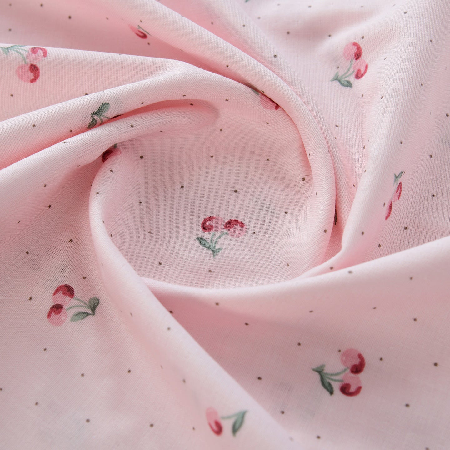 Floral Double Gauze Cotton Fabric - Home Decor & Apparel by the Yard - Cherry Hanging Dew