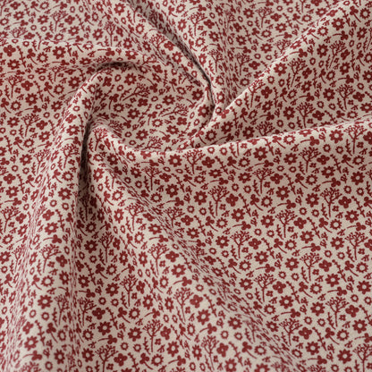Floral Brushed Cotton Fabric - Dress & Home Decor by the Yard - Red Daylily