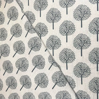 Vintage Floral Cotton Linen Fabric for Tablecloths & Sofa Covers - White Fortune Tree
