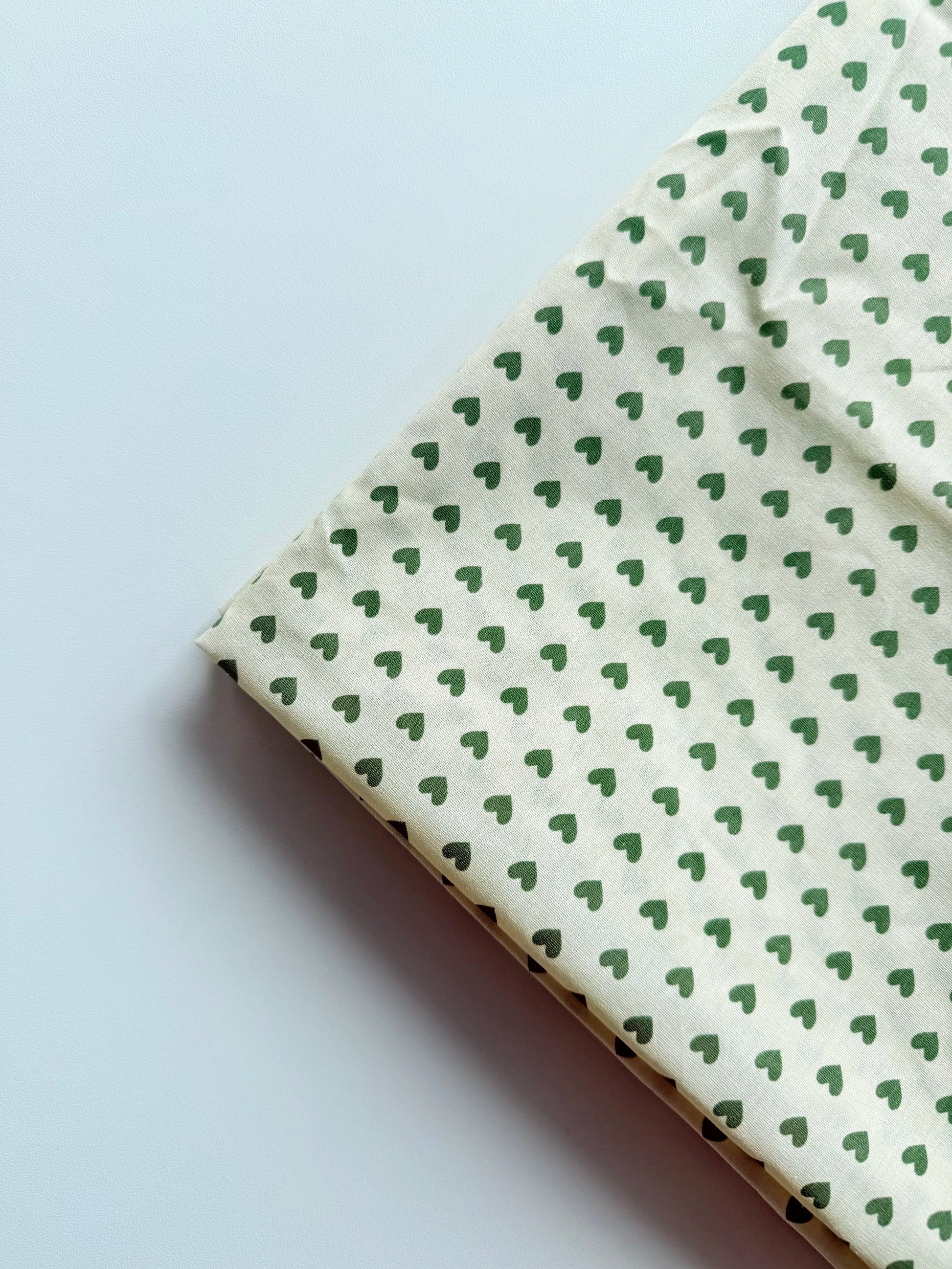 Cotton Jacquard Print Fabric, Green Botanical, for Dresses, Blouses & Scrunchies - Green Heart