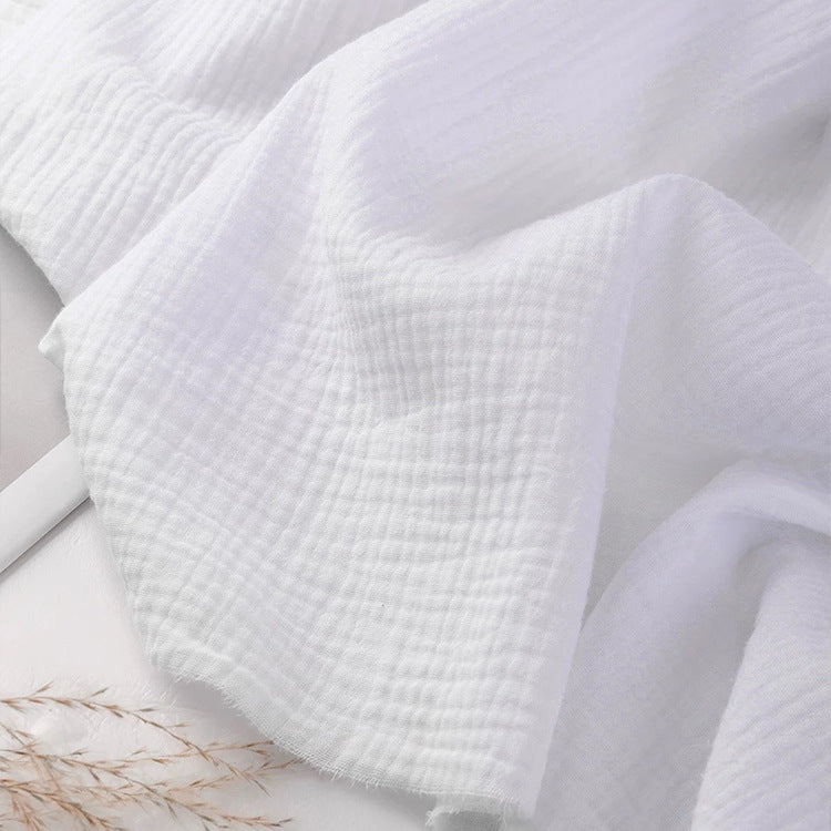 Double Crinkle Gauze Cotton, Solid Cloth for Bibs & Blankets - Bleach White