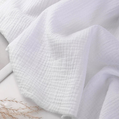 Double Crinkle Gauze Cotton, Solid Cloth for Bibs & Blankets - Bleach White
