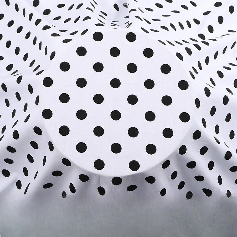 Rayon Polka Dot Fabric, Soft Challis Cloth for Dresses & Sleepwear - Large White Dot