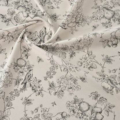 Floral Brushed Cotton Fabric - Dress & Home Decor by the Yard - Fruit Bird
