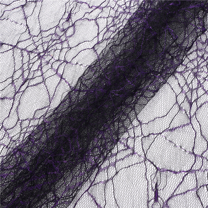 Two-Tone Spider Web Jacquard Mesh Fabric by the Yard - Halloween