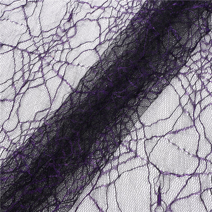 Two-Tone Spider Web Jacquard Mesh Fabric by the Yard - Halloween