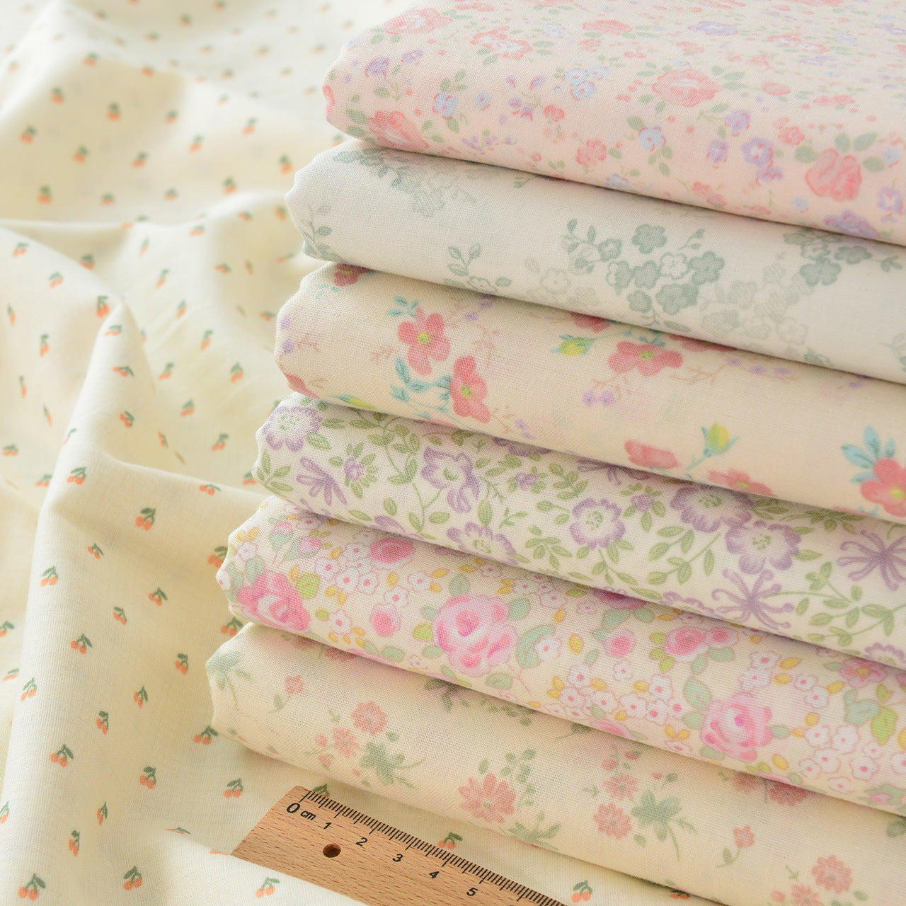 Floral Double Gauze Cotton Fabric - Home Decor & Apparel by the Yard