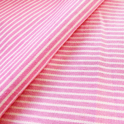 Yarn-Dyed Denim Fabric, Striped, 59 in Wide - Pink