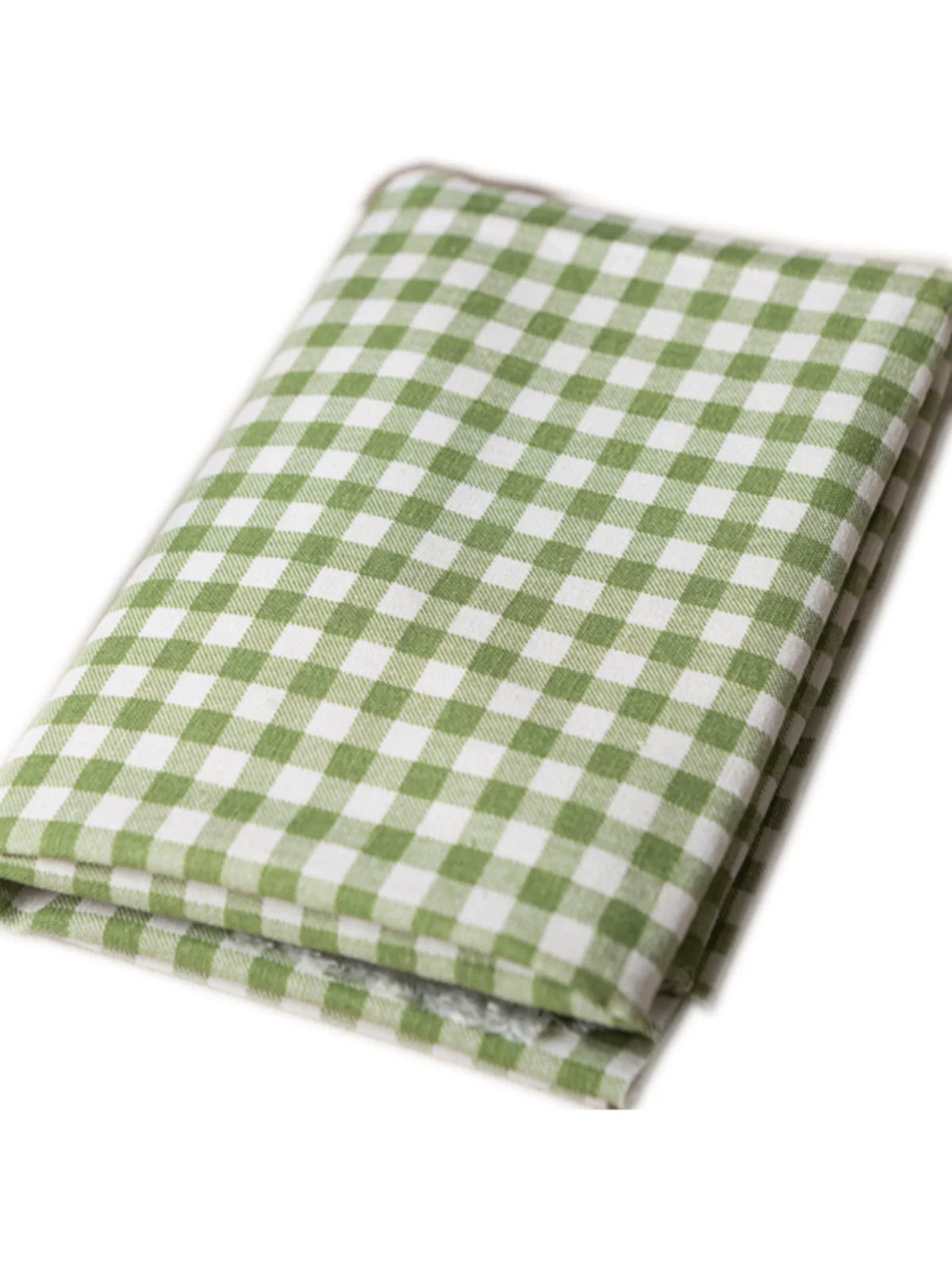 Green Linen Cotton Check Fabric for Bedding, Tablecloths & Crafts