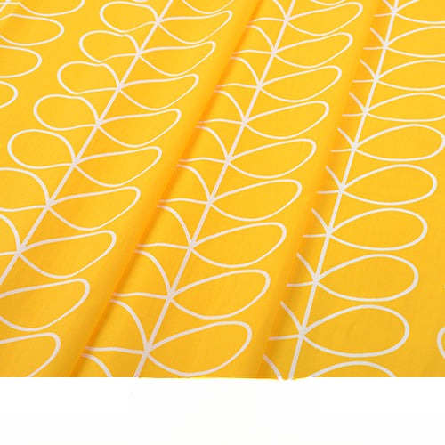 Baby Cartoon Print Cotton Twill Fabric, Cute Kids Cloth for Bedding & Apparel - Yellow Leaf