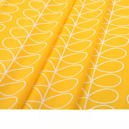Baby Cartoon Print Cotton Twill Fabric, Cute Kids Cloth for Bedding & Apparel - Yellow Leaf
