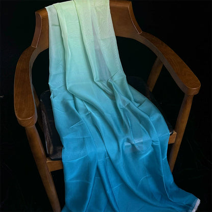 Ombre Chiffon Gradient Print Fabric, Sheer Polyester for Hanfu & Decor - 5