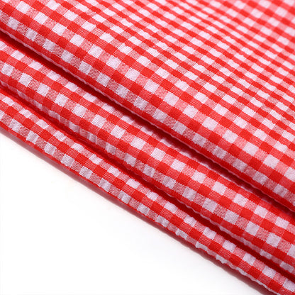 Check Seersucker Fabric By The Yard | 3 Colors, 59" Wide for Shirts & Dresses