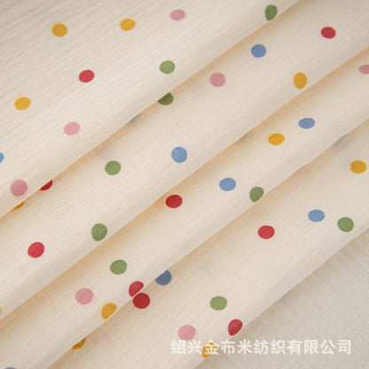 Double Gauze Fabric, Cotton Plaid & Dots (14 Prints) - Colorful Polka Dot