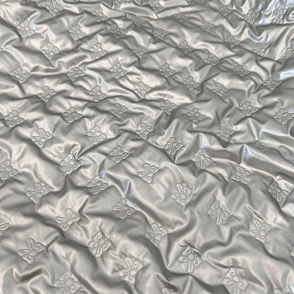 Quilted PU Leather Bow Fabric, for Bags & Vests - PU Bow Silver