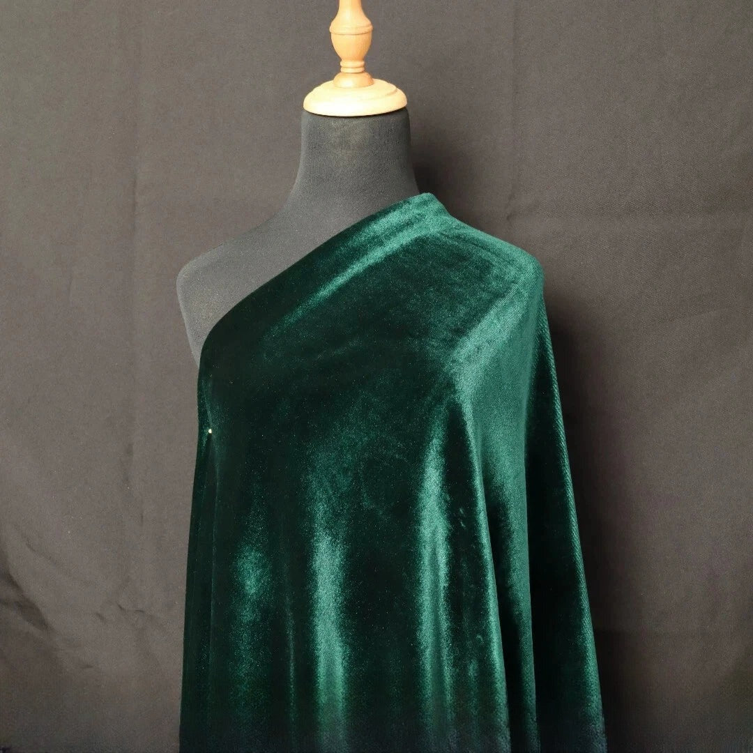 Silky Velvet Fabric, 20 Colors for Dresses, Qipao & DIY - Peacock Green