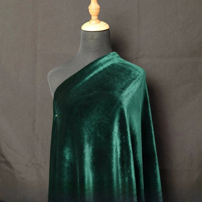 Silky Velvet Fabric, 20 Colors for Dresses, Qipao & DIY - Peacock Green