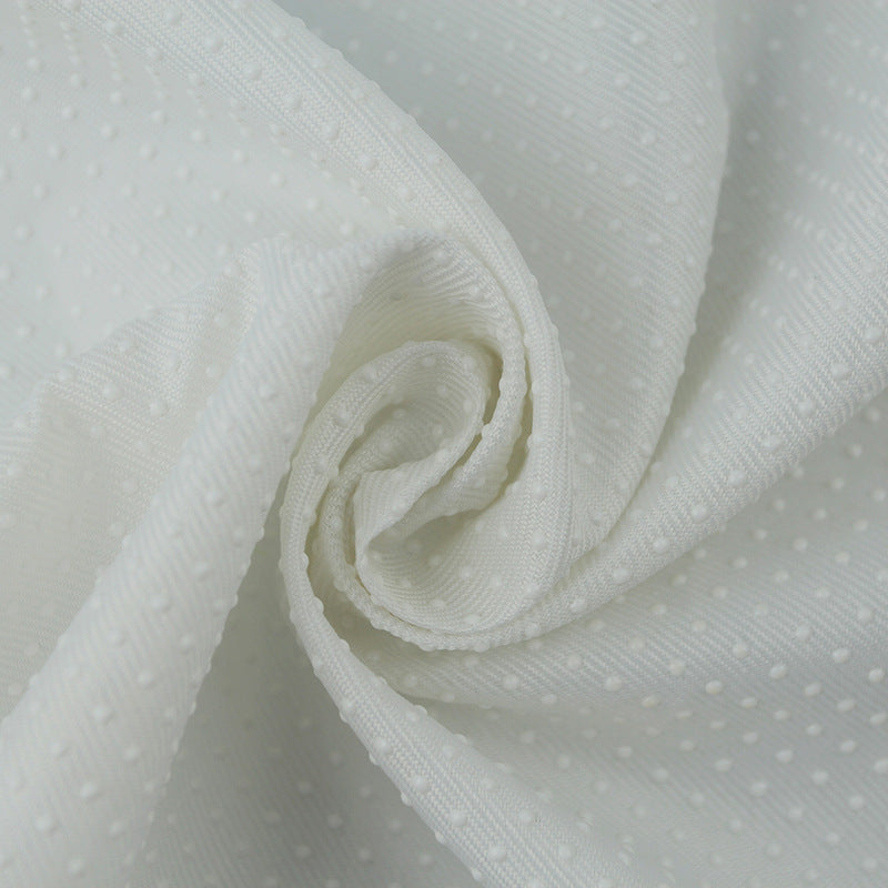 Polka Dot Polyester Fabric - Home Decor & Bags by the Yard - White