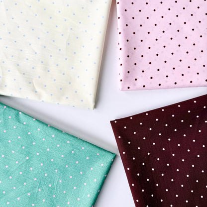 Cotton Fabric, Two-Tone Polka Dot, for Dollwear, Scrunchies & Light Tops