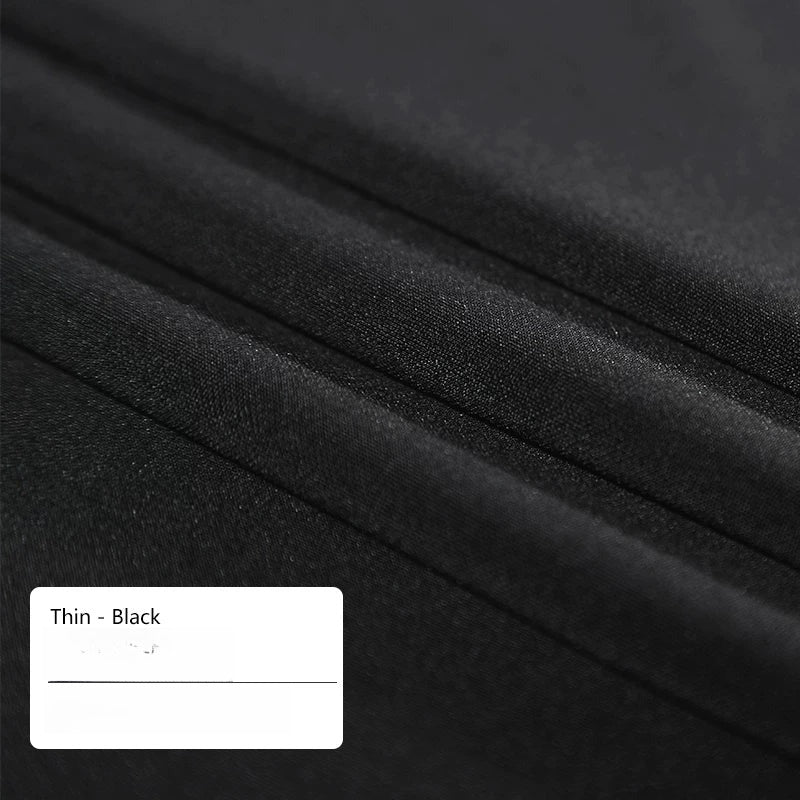 Stretch Suiting Fabric, High-Density Polyester Cloth for Trousers & Blazers - Thin Black
