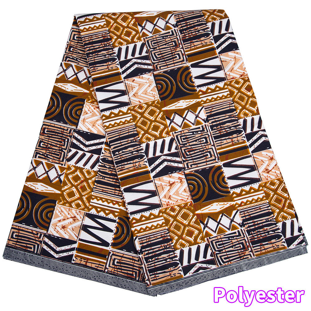 African Wax Print Fabric, Geometric Motif Polyester (FP6640)