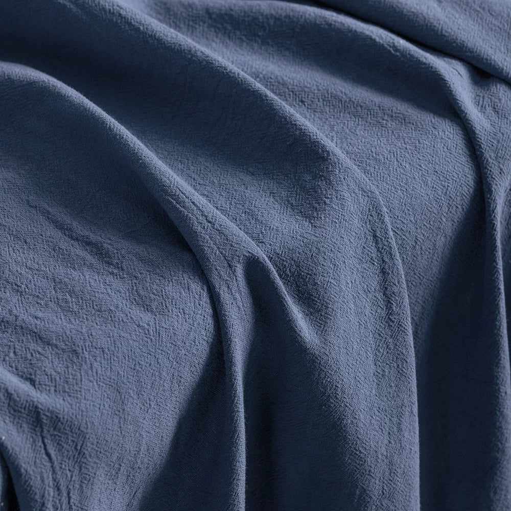 Washed Cotton Linen-Look Fabric, for Hanfu, 54 in Wide - Lake Blue