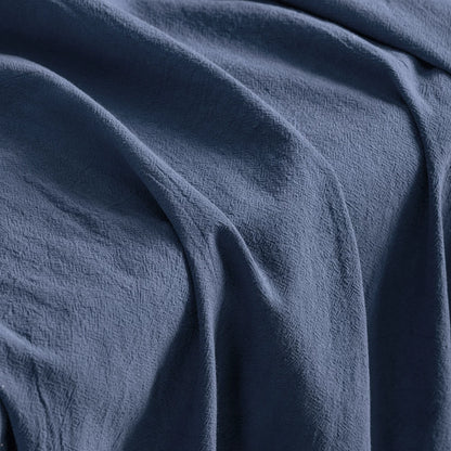 Washed Cotton Linen-Look Fabric, for Hanfu, 54 in Wide - Lake Blue