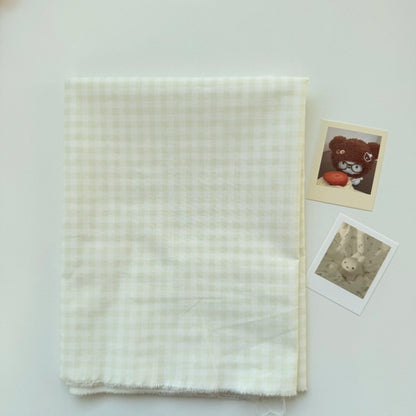 Cotton Gingham Fabric, Fine Mini Check, for Tablecloths, Dollwear & Scrunchies - Pale Yellow