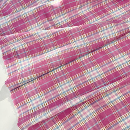 Yarn-Dyed Cotton Plaid Fabric, Korean Style, for Garments, Bags & Scrunchies