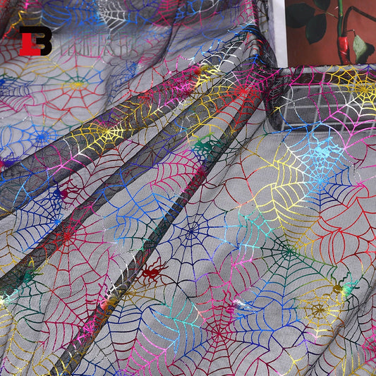 Halloween Spiderweb Sheer Polyester Mesh Fabric, Lightweight