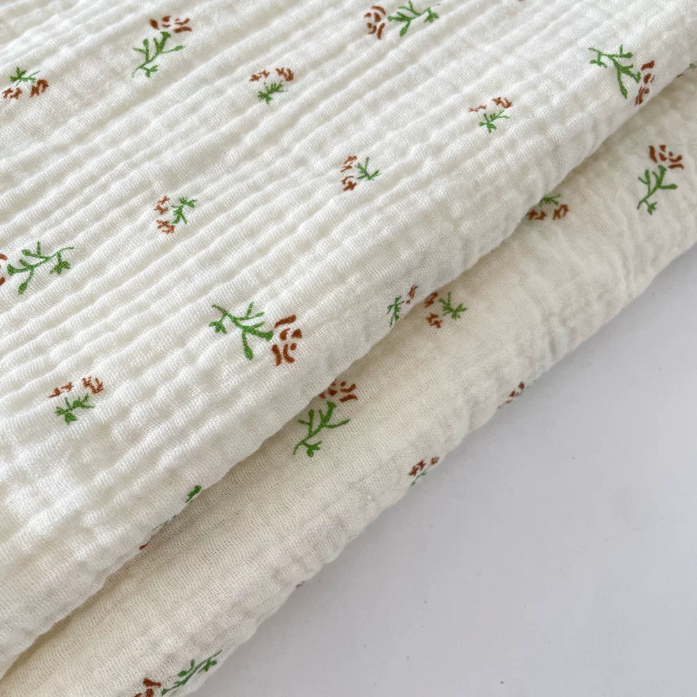 Cotton Double Gauze Floral Fabric, for Baby & Summer Sewing - Gauze Rose