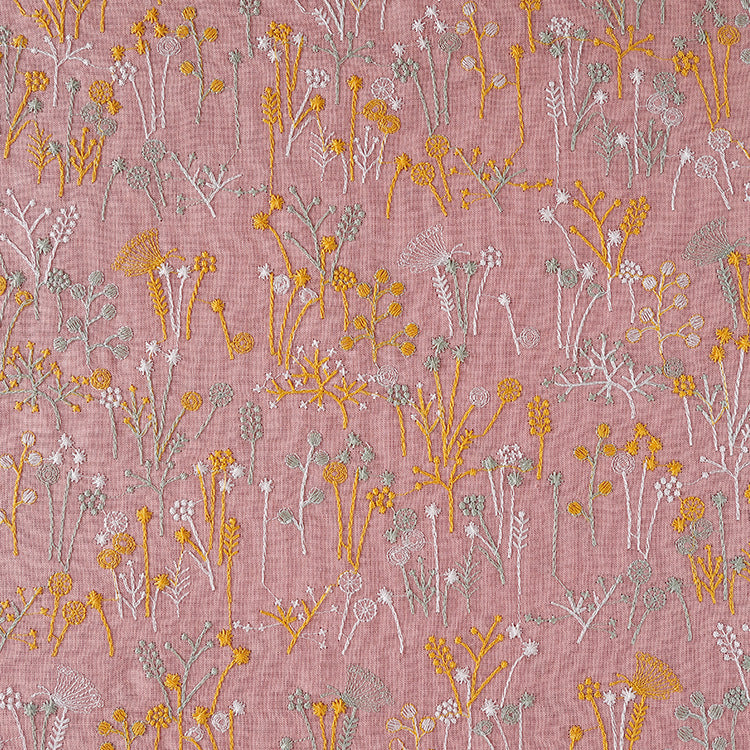 Ramie Cotton Embroidery Fabric, 8oz, 48 in Wide - Pink