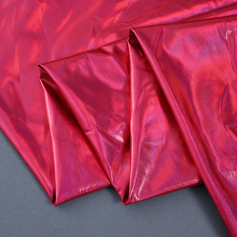 Iridescent Stretch Stage Fabric, for Backdrops & Costumes - Rose Red
