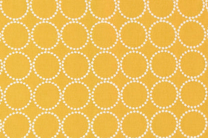 Embroidered Linen Cotton Fabric, Heavy 14oz, 47 in Wide - White on Yellow