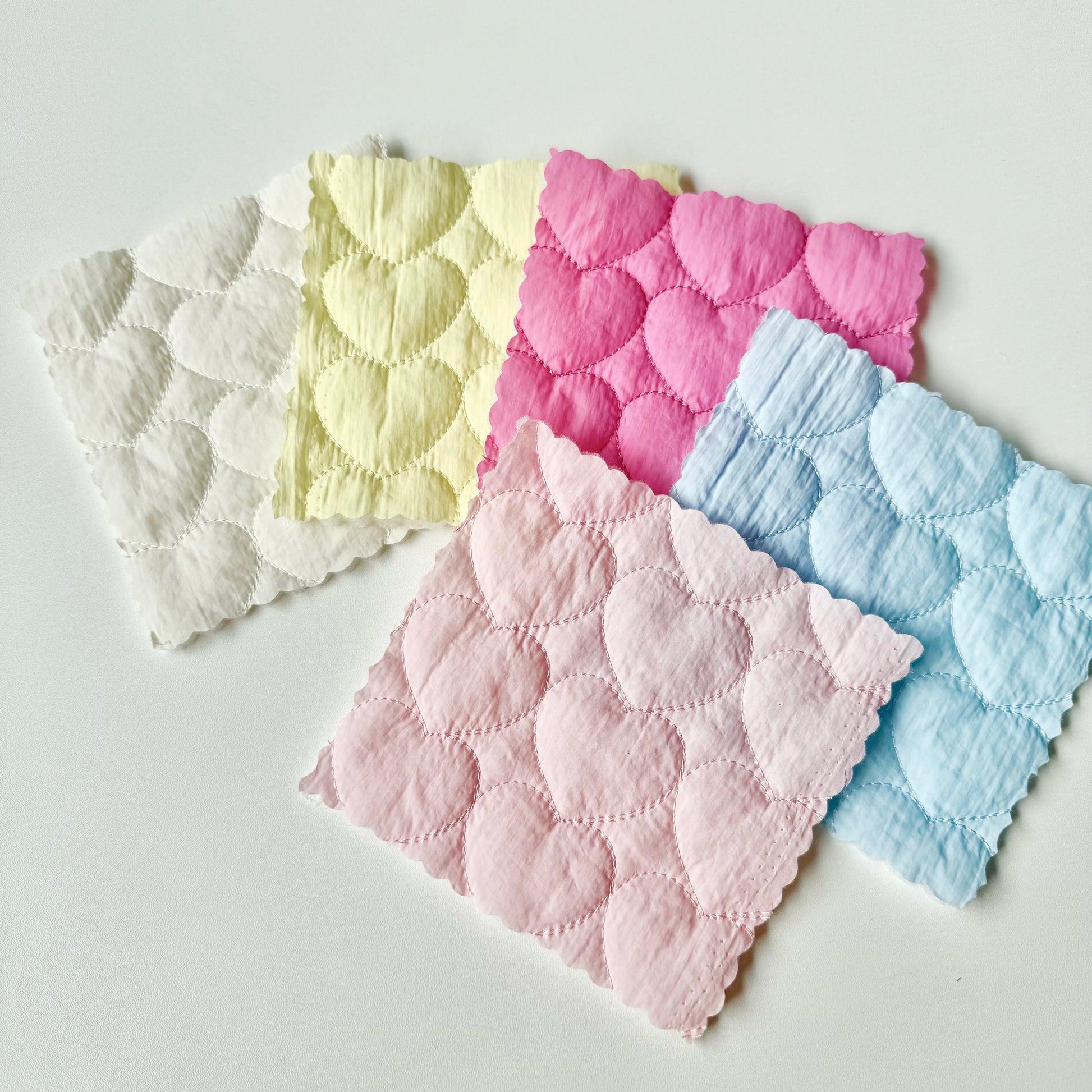Nylon Quilted Puffer Fabric, Candy Hearts, for Coats, Bags & Cushions