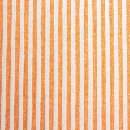 Washed Stripe Woven Cotton Fabric, Fine Stripes for Shirts & Crafts - Orange 6