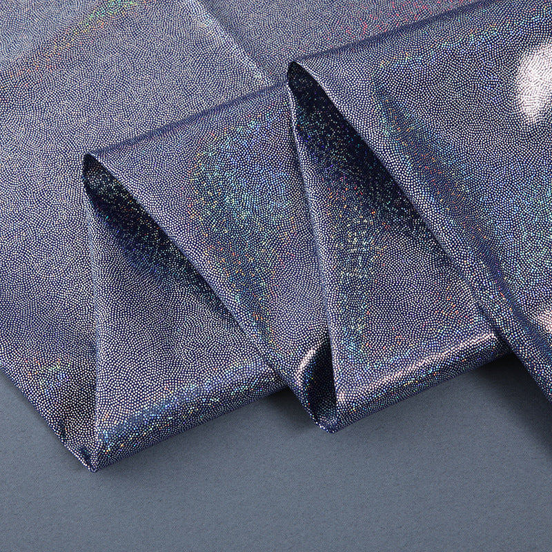 Silver Foil Stretch Stage Fabric, for Live Stream & Stage - Navy Blue