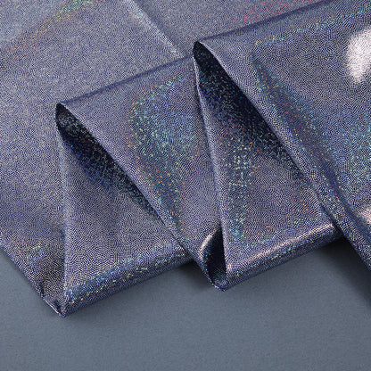 Silver Foil Stretch Stage Fabric, for Live Stream & Stage - Navy Blue