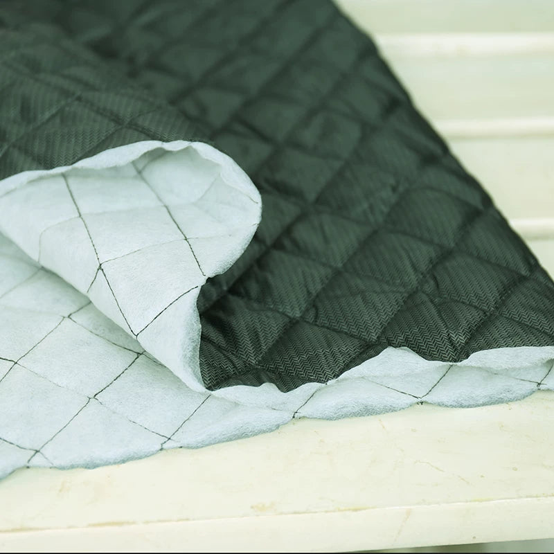 Thick Quilted Padding Fabric, Soft for Linings, 55 in Wide - Deep Green Texture