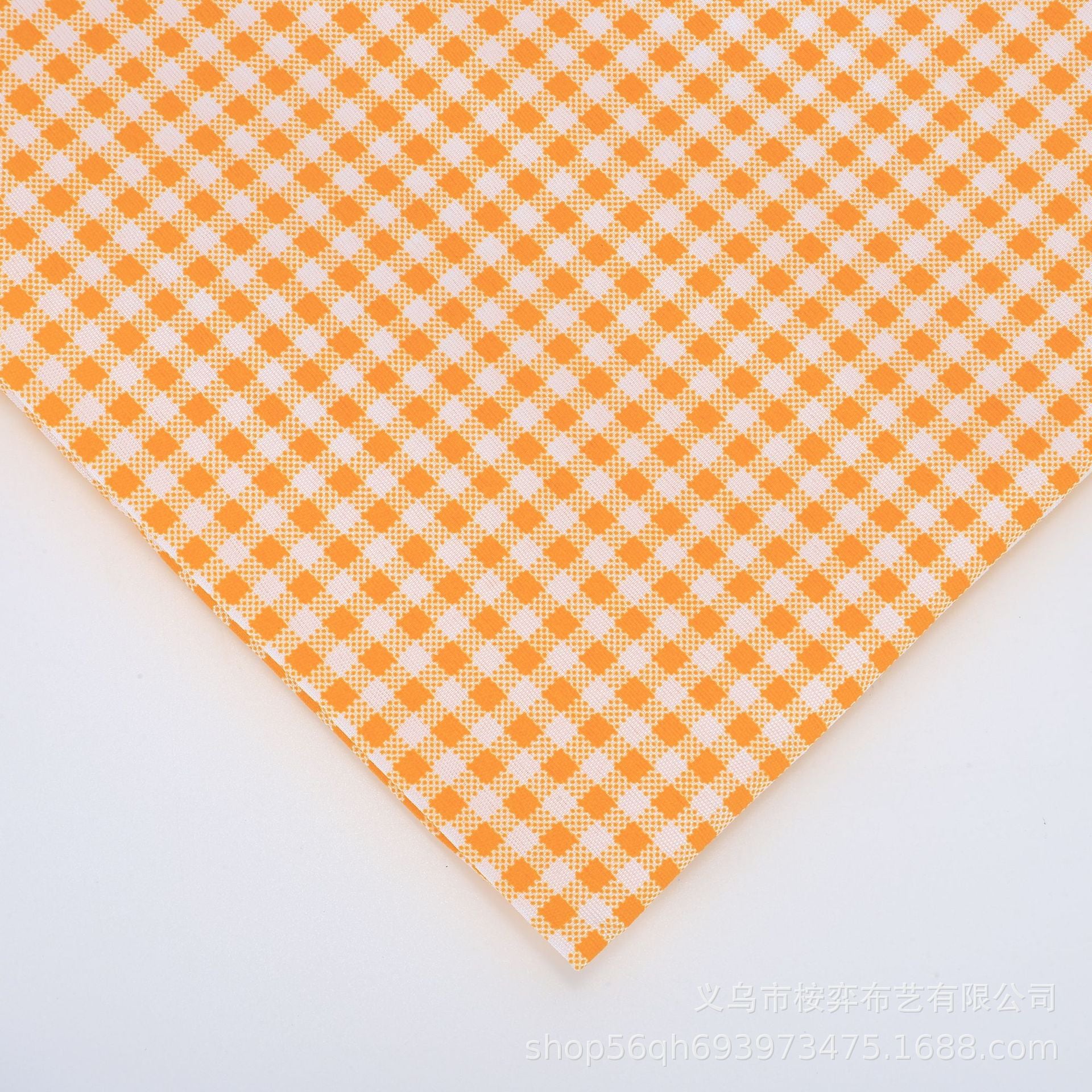 Check Polyester Fabric - Bags & Craft by the Yard - Orange