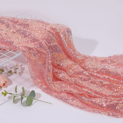 Mermaid Sequin Fabric, Shimmer, 49 in Wide - Metallic Watermelon Red