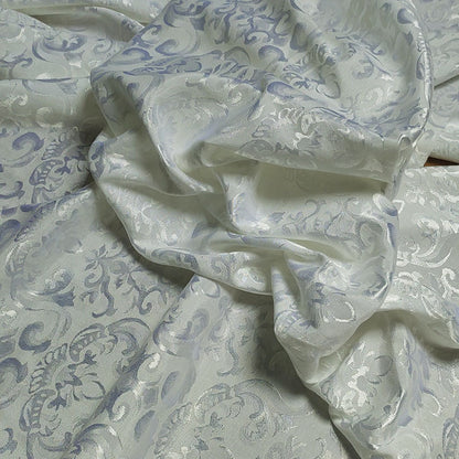 Gold Ingot Jacquard Cotton Fabric By The Yard | 6 Colors, 59" Wide for Robes & Loungewear - Off White