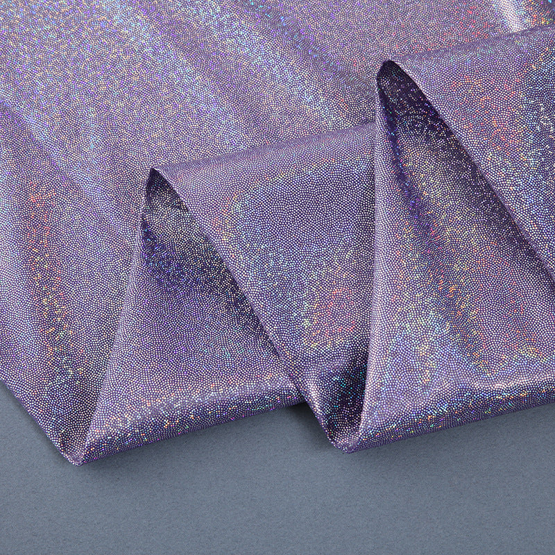 Silver Foil Stretch Stage Fabric, for Live Stream & Stage - Deep Purple