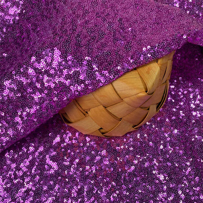3mm Sequin Fabric, Shiny Polyester for Stage Costumes & Backdrops - Orchid